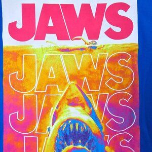Jaws Terror Shirt Mens Blue Large L Retro Nautical Outdoors Shark Movie USA NWT